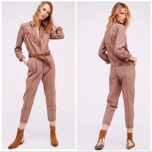 free people mauve coverall jumpsuit size 6, perfect condition